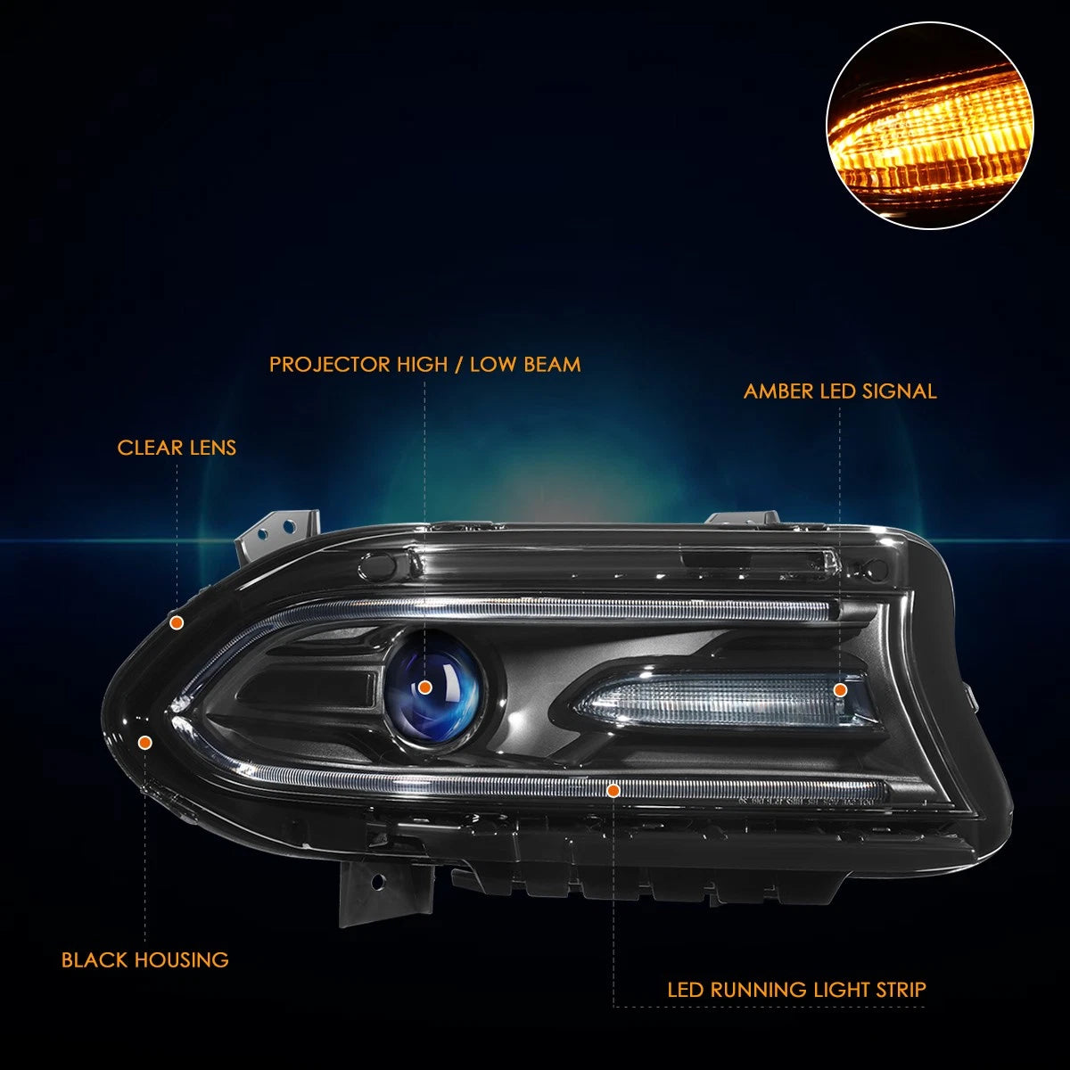 Set of 20 Black Open End Bulge Hex Wheel Lug Nuts for JDM Vehicles