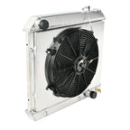 3 Row Aluminum Racing Radiator & Fan Shroud Kit for Chevy C/K Pickup (1963–1966)