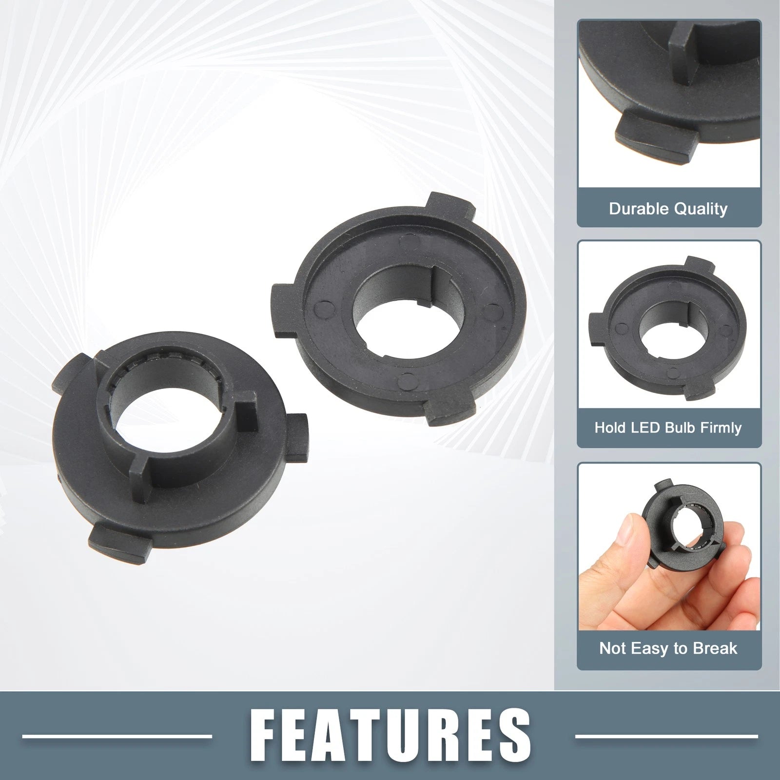 H7 LED Headlight Bulb Holder Adapter Socket for Kia K3 K4 K5 (Pack of 2)
