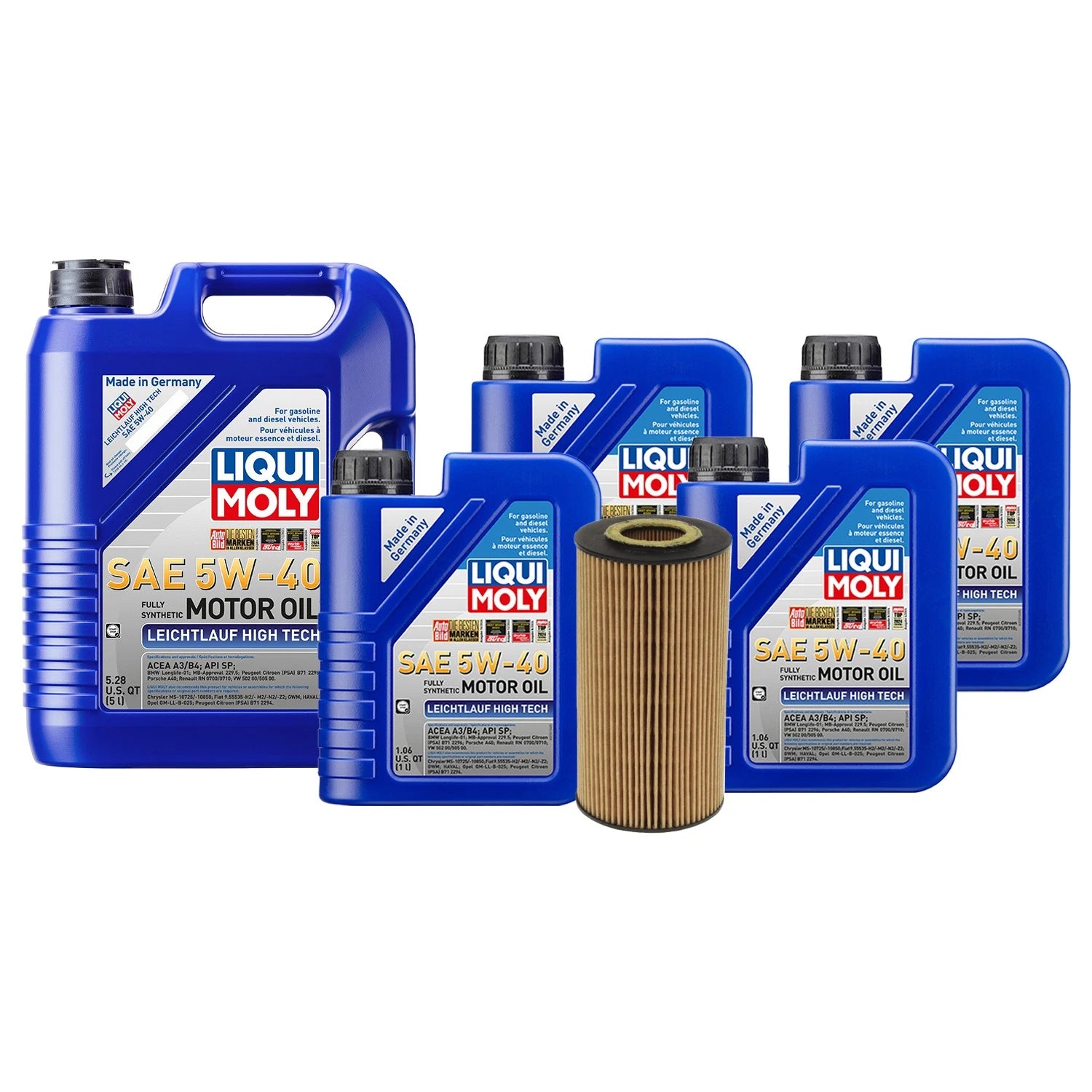 Oil Change Kit 9L Liqui Moly 5W-40 Mahle for Audi BHF/BNK