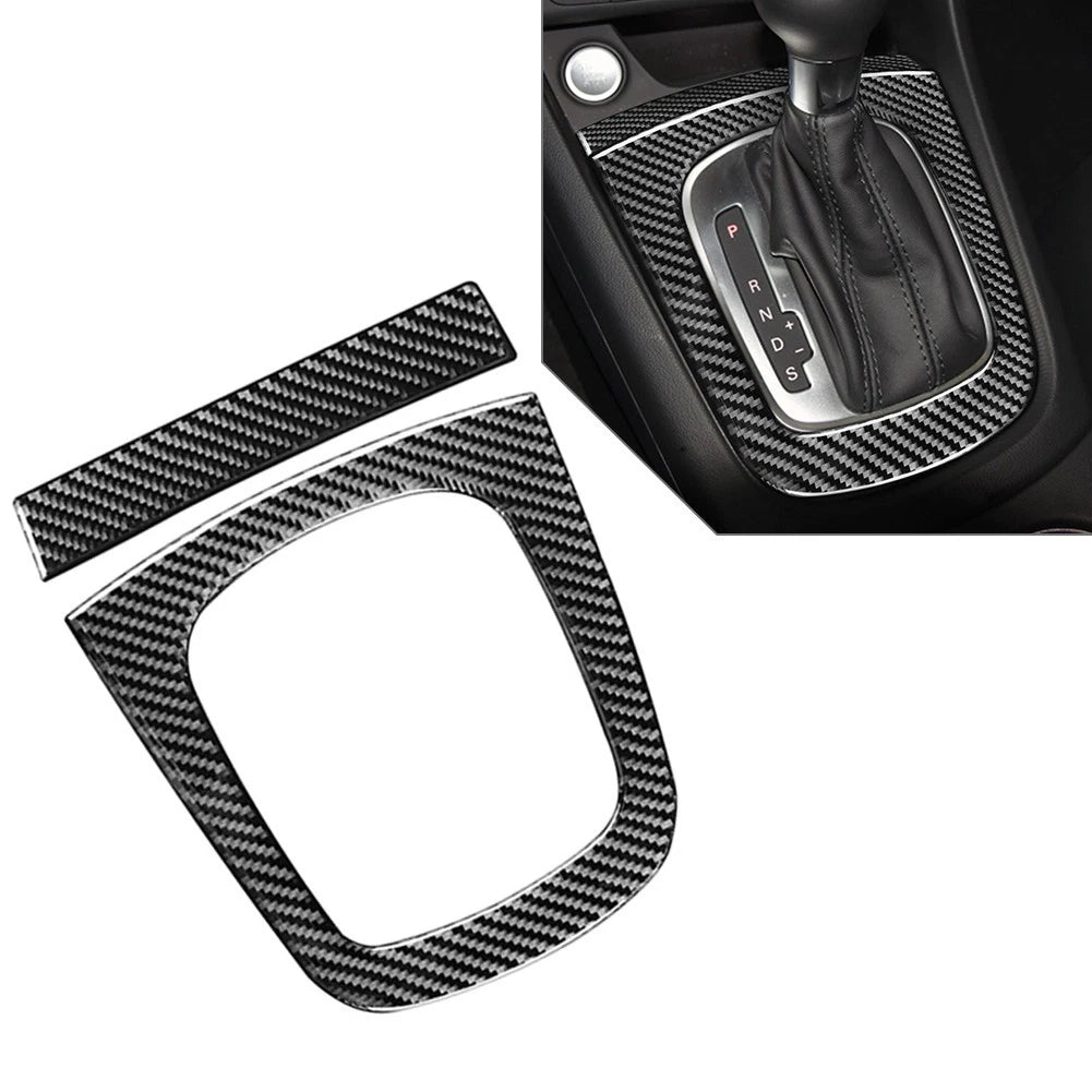 Gear Shift Panel Cover Trim for Audi Q3 (2013–2018) Carbon Fiber Black