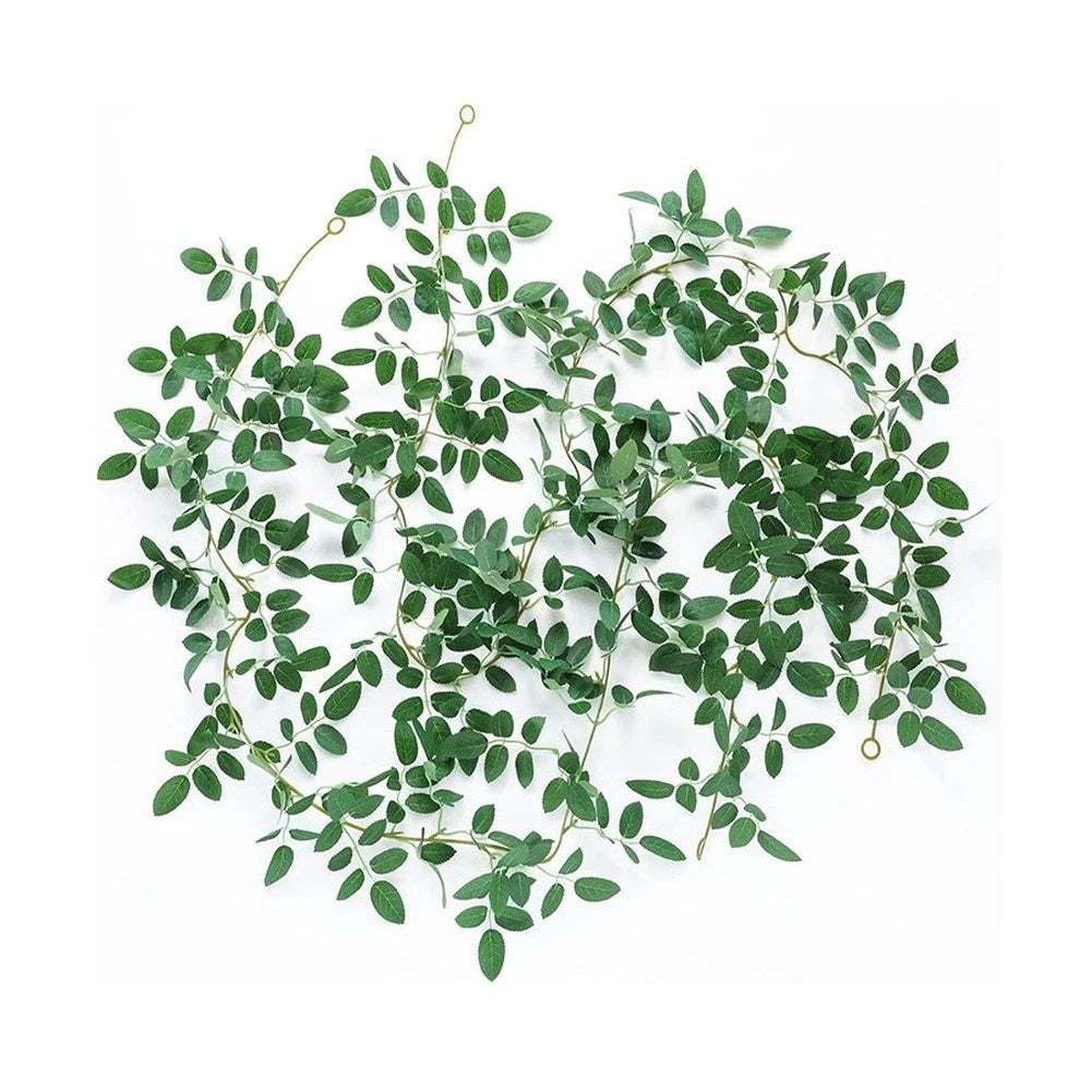 Set of 2 Artificial Rose Leaf Vines for Wedding Home Decor 175cm