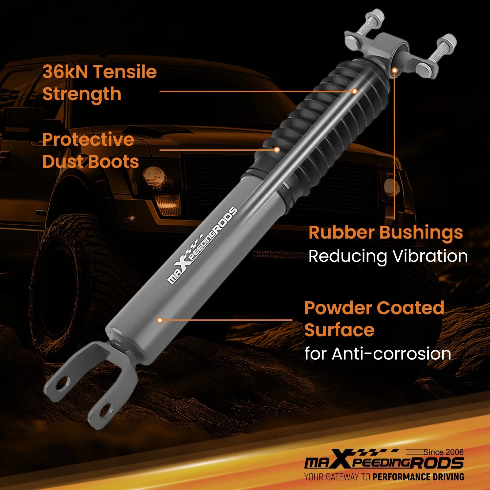 Nitrogen Charged Front Shocks for Silverado Sierra HD (2011-2025) 0-3" Lift