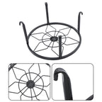 Set of 3 Metal Plant Stands for Flower Pot Heavy Duty Black Round