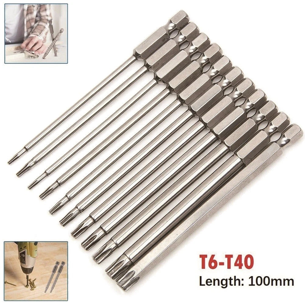Screwdriver Bit 100mm 1/4 Inch Shank 60HRC Alloy Steel