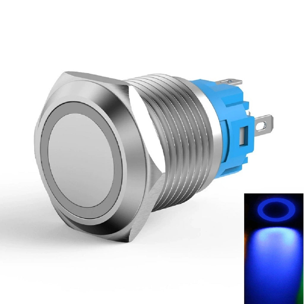 LED Push Button Switch 19mm for 110V 220V (Self Resetting)