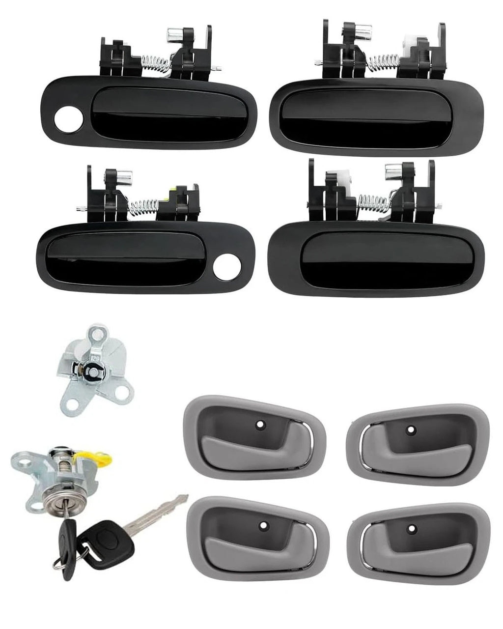 Door Handle Set with Lock Cylinder & Key for Toyota Prizm (1998–2002)