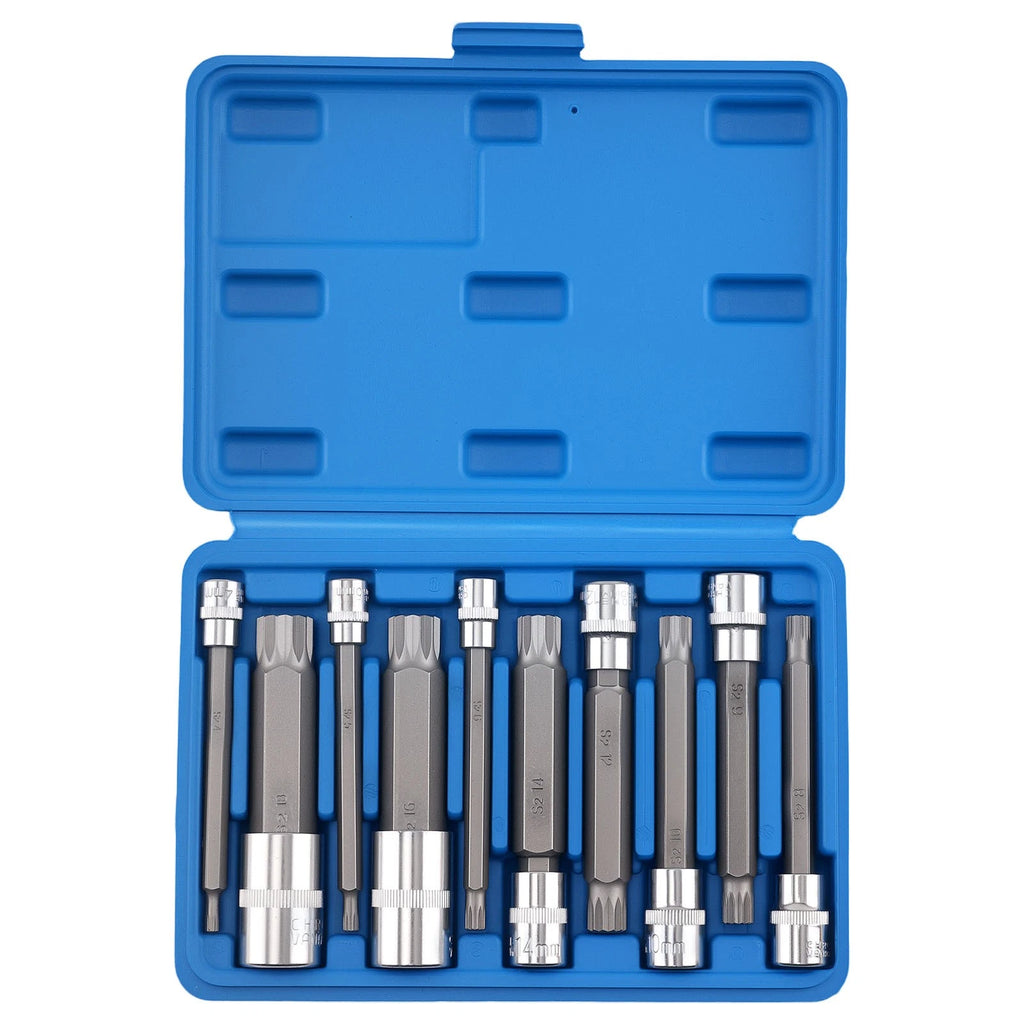 10 Piece Tamper Proof Spline Socket Set M4-M18 S2 4"