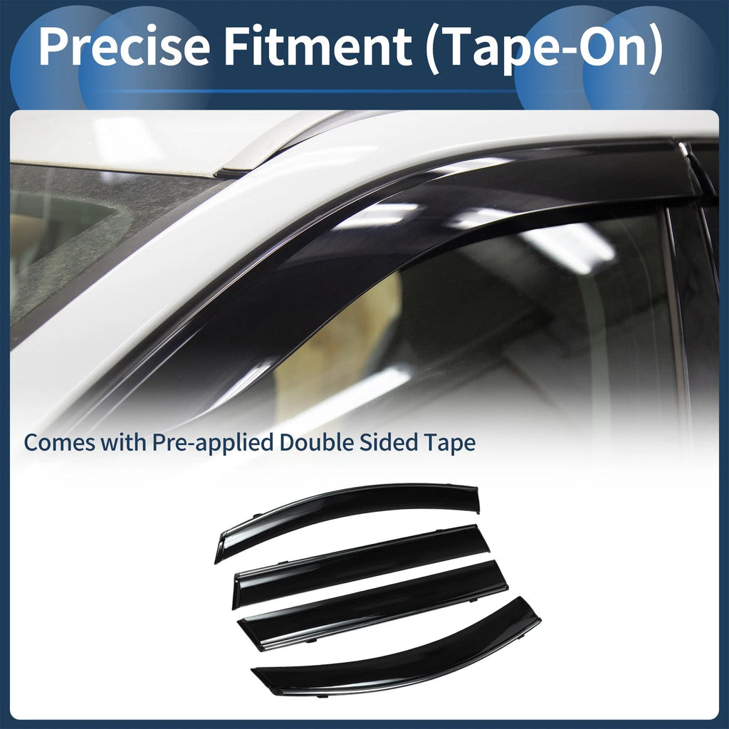 Set of 4 Window Deflectors for Hyundai Santa Fe (2019) - Black Vent Visors