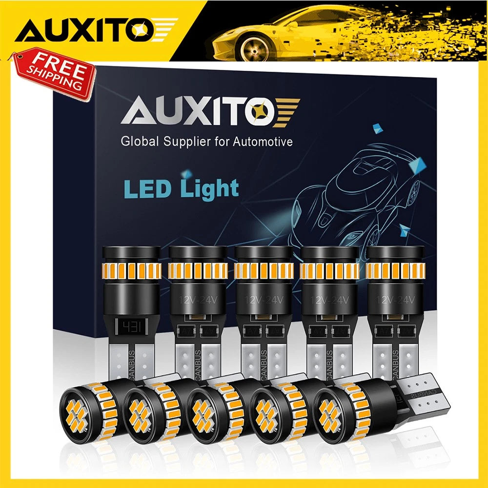 Set of 10 SMD T10 194 168 LED Interior Light Bulbs for Universal