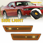 2X Amber Lens Front Bumper Side Marker Lights for Dodge Challenger (2008–2014)