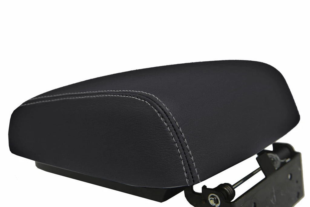 Leather Console Lid Armrest Cover for Mitsubishi Montero (2001–2006) Gray Stitch
