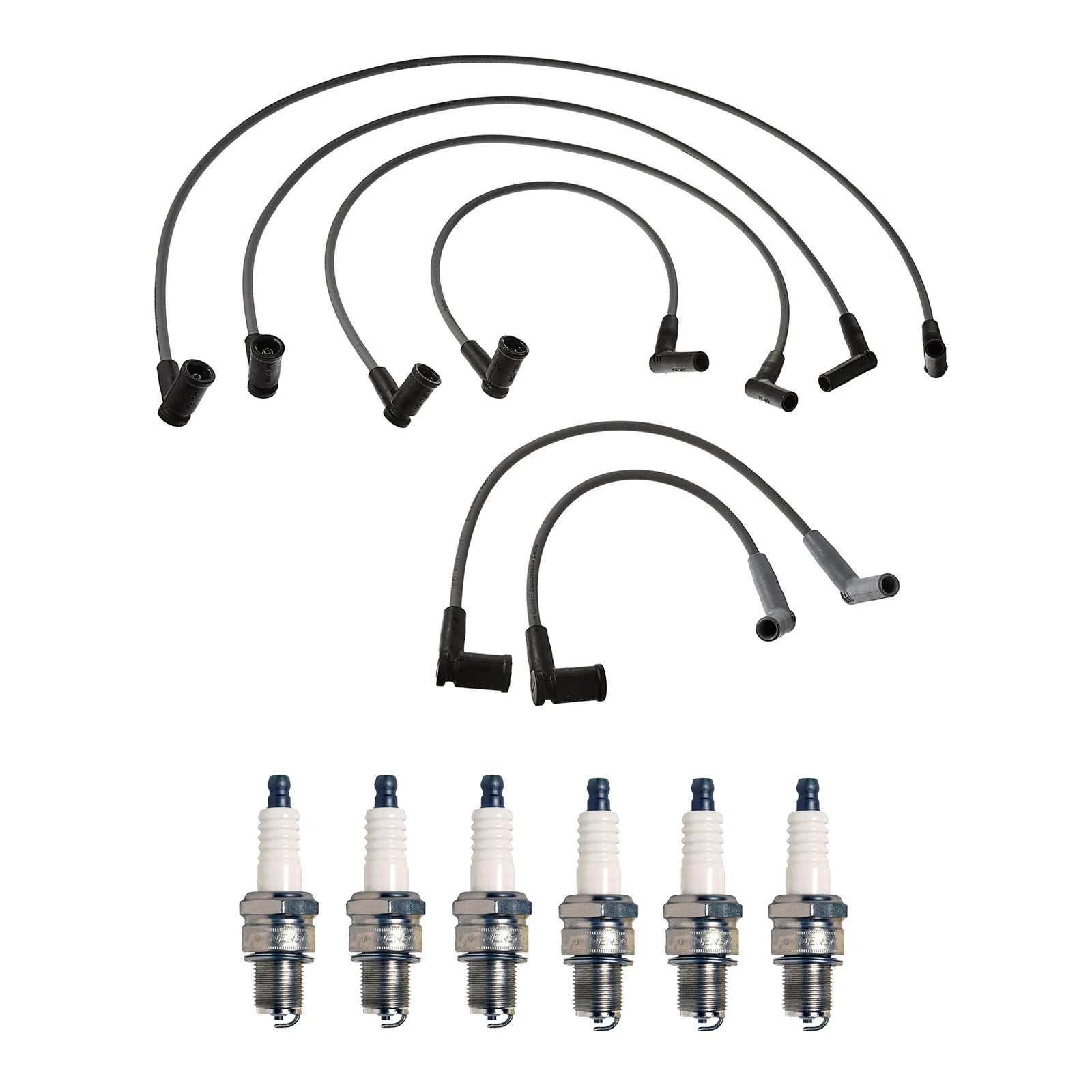 Denso 8mm Wire Set & 6 Iridium Spark Plugs Kit for Mazda B3000 (1994–2006)