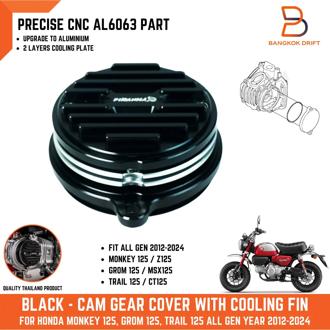 Black Cam Gear Cover Cooling Plate for Honda Monkey Z Grom MSX CT125