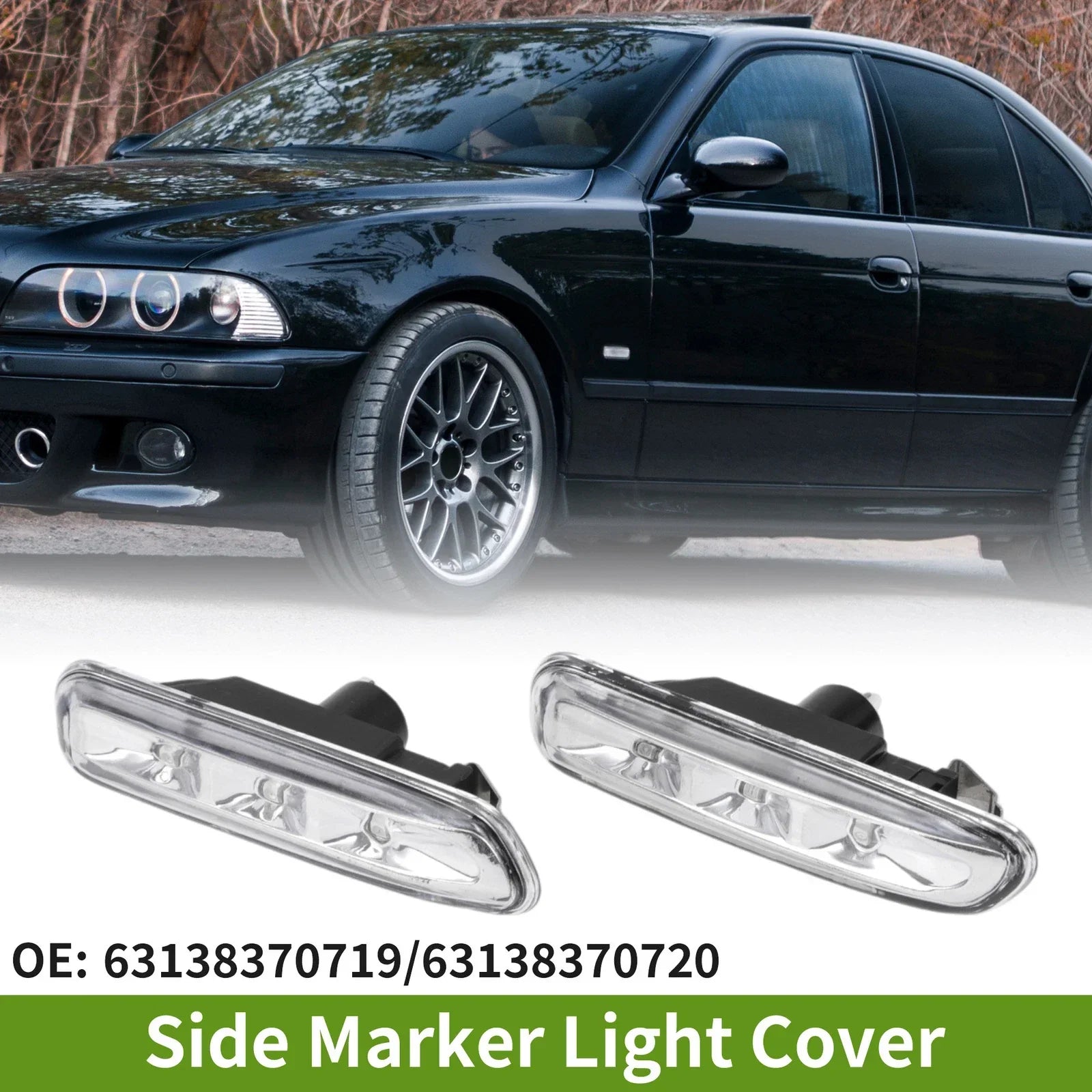 Left+Right Side Marker Light Covers for BMW (1999-2001)