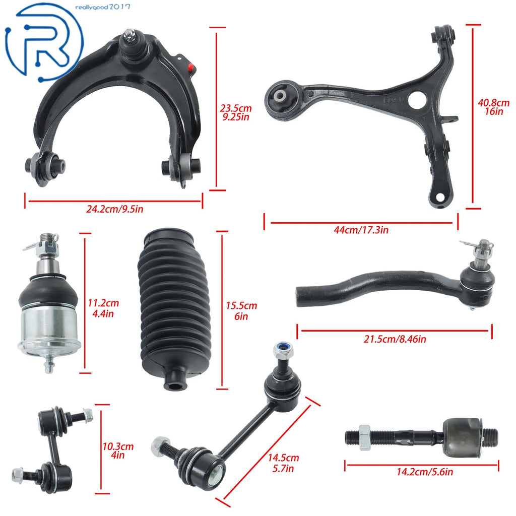Control Arm Tie Rod Sway Bar Ball Joint Kit for Acura TL (2004-2006)