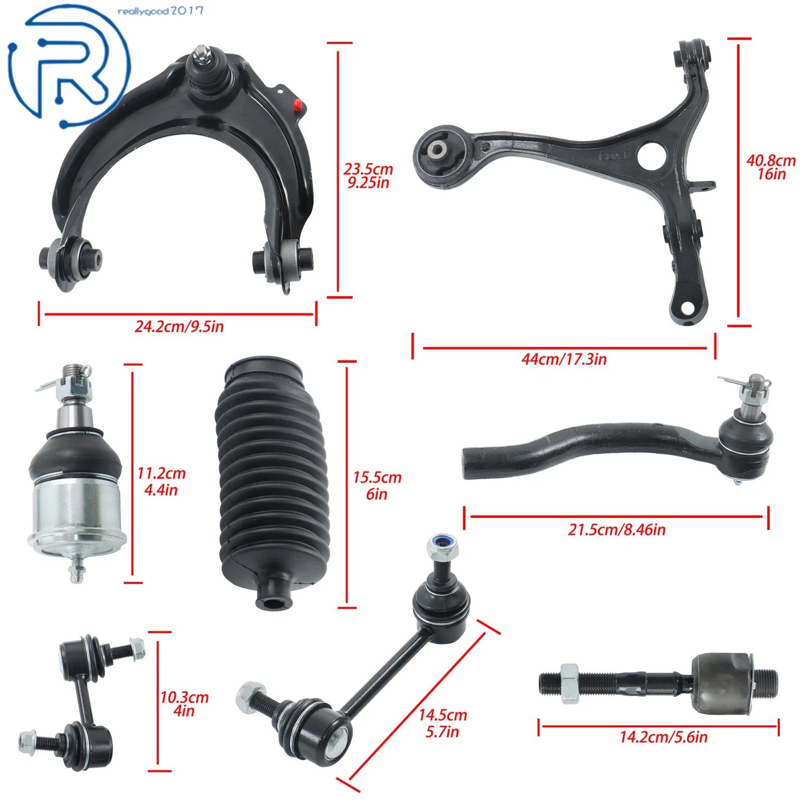 Control Arm Tie Rod Sway Bar Ball Joint Kit for Acura TL (2004-2006)