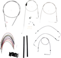 Complete Stainless Braided Handlebar Cable/Brake Line Kit for Harley