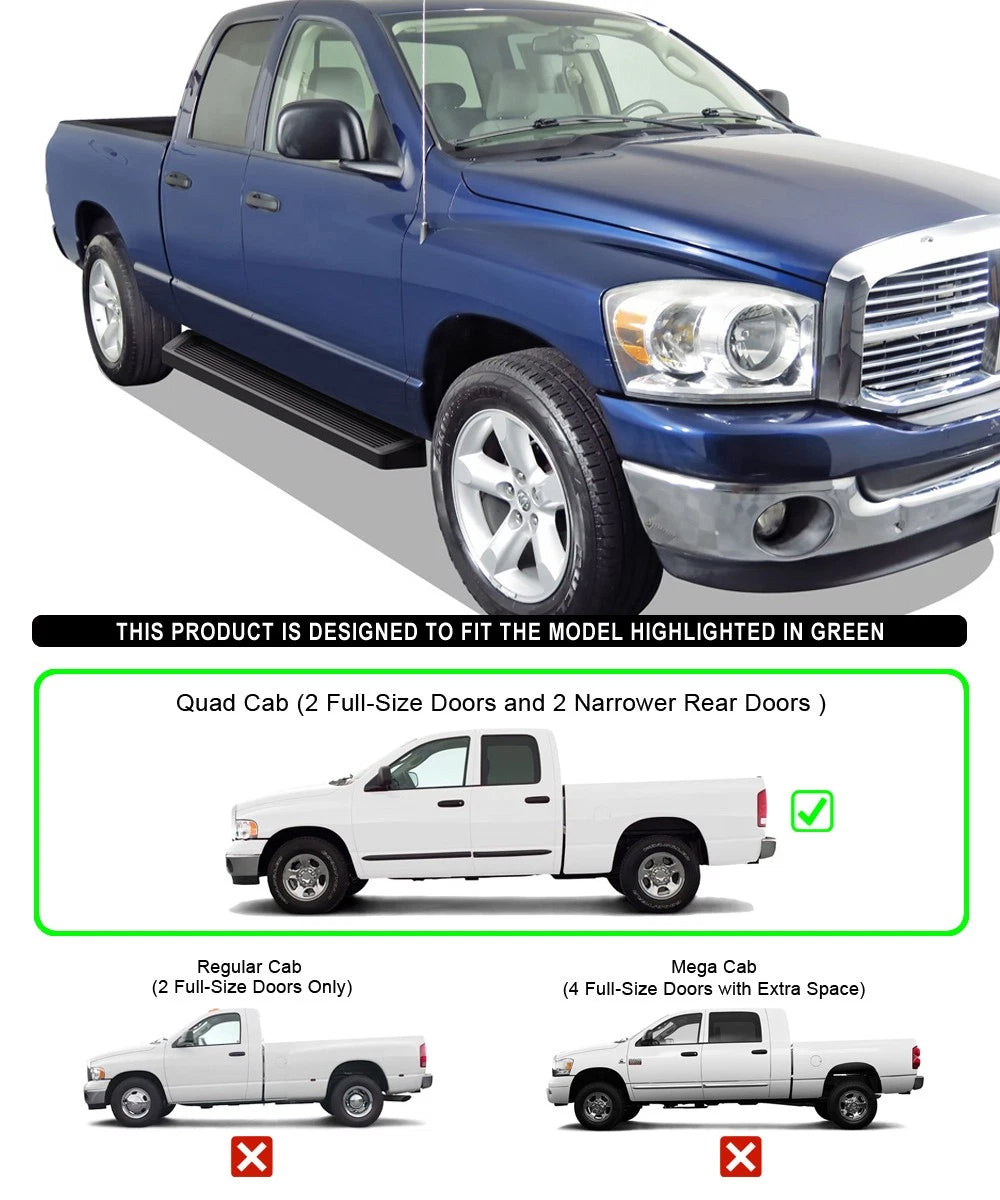 iBoard Running Boards for Dodge Ram 1500 2500 3500 Quad Cab (2002-2008)