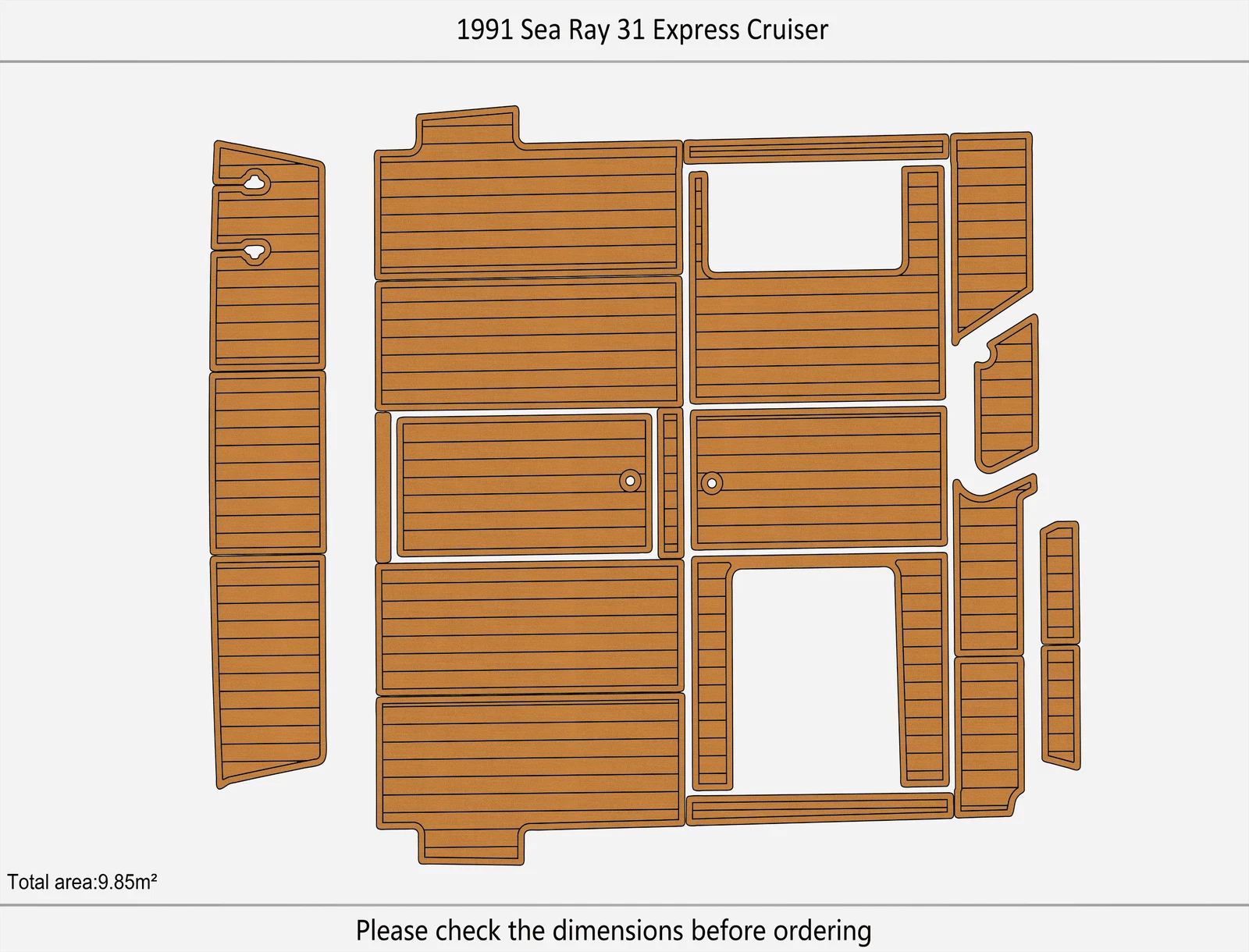 EVA Foam Pad Floor for Sea Ray 31 Express Cruiser (1991)
