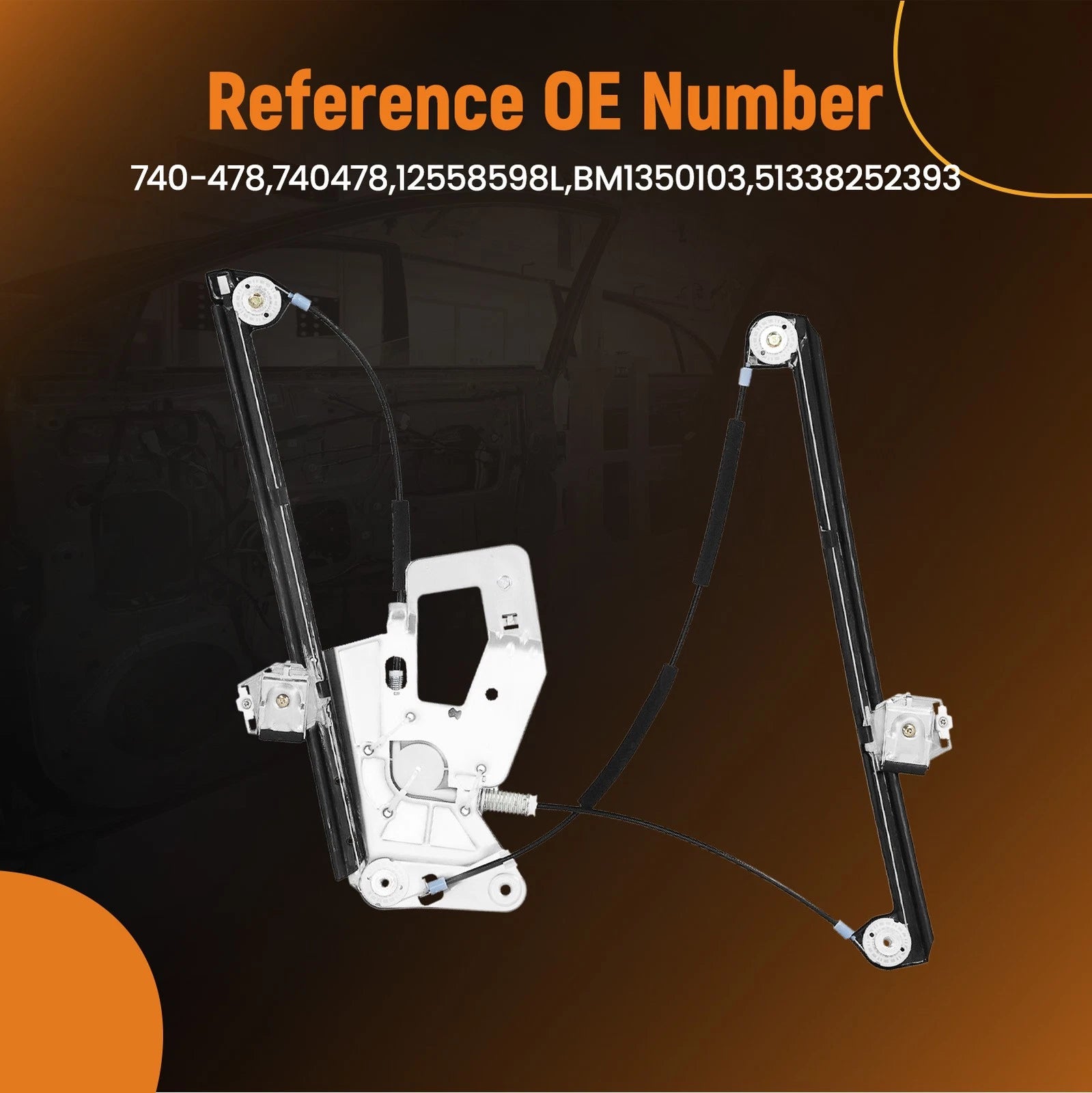 Front Window Regulator Left for BMW 525i 530i E39 (2001–2003) 51338159831