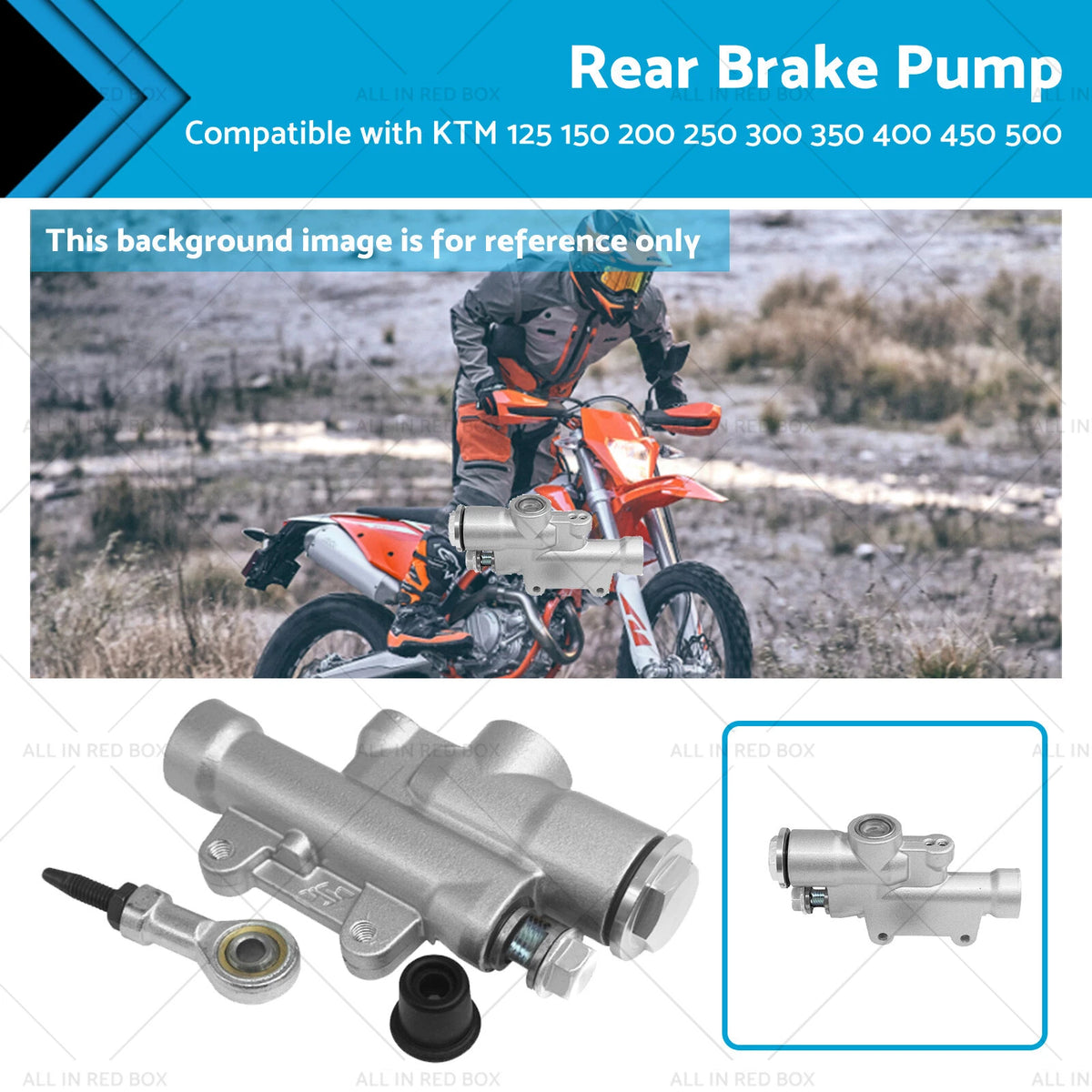 Rear Brake Master Cylinder for KTM 125 150 200 250 300 350 400 450 500 (2000–2023)