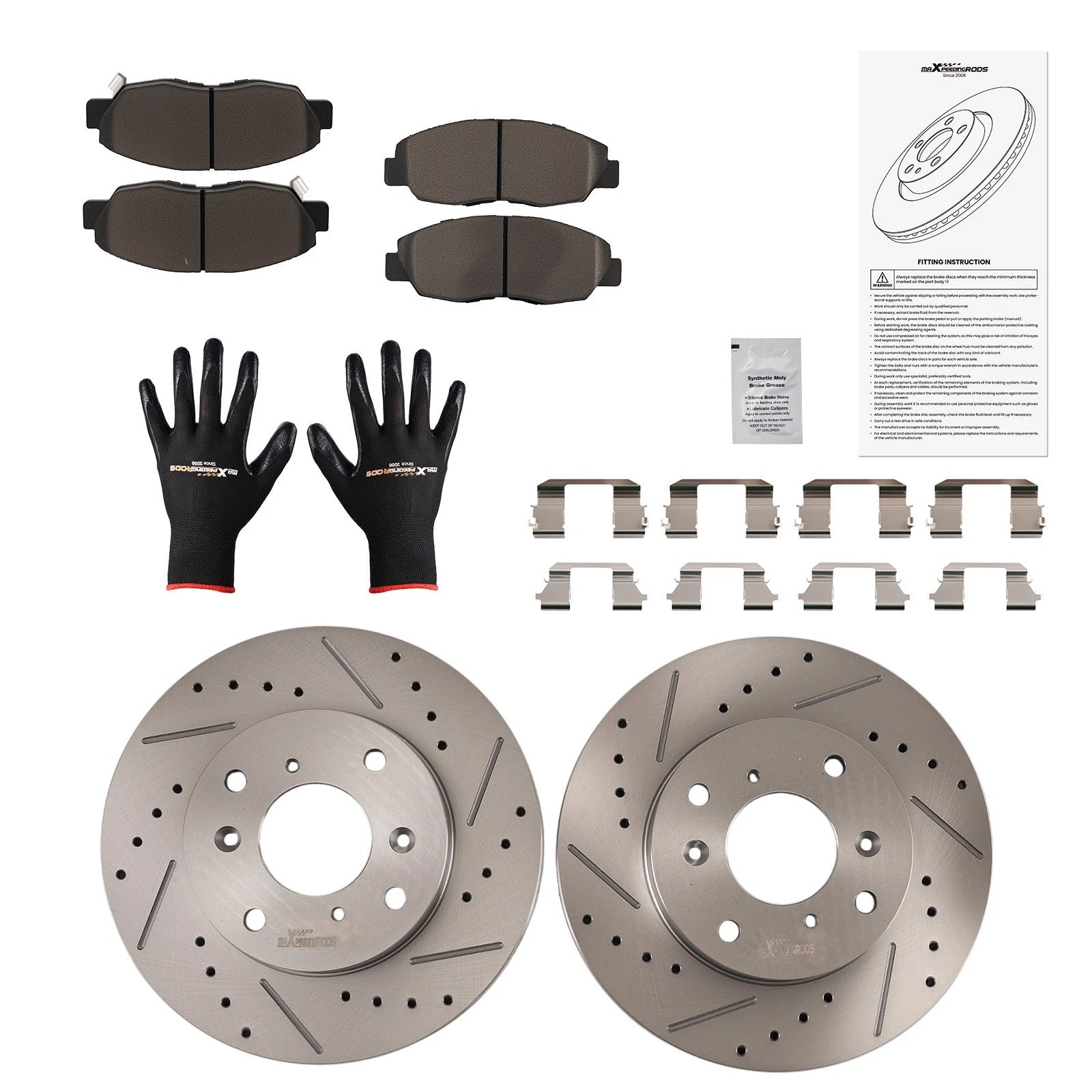 Front Disc Brake Rotors & Ceramic Pads for Honda Accord (1998–2002) S31243 D465A