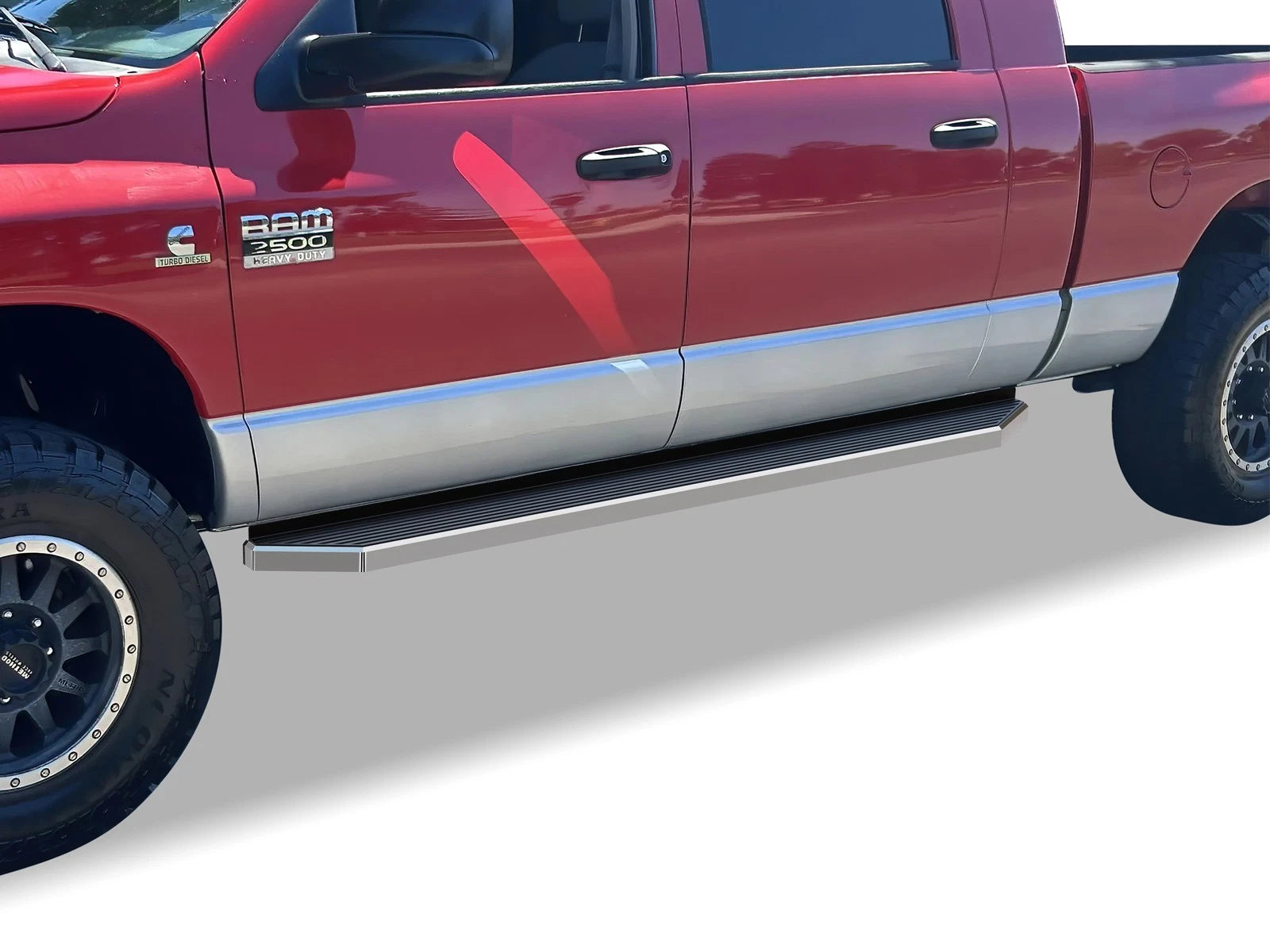 Set of 2 Polished 6" Side Steps for Dodge Ram 1500 2500 3500 (2006–2008)