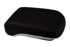 Console Lid Armrest Cover for Mitsubishi Lancer (2008–2016) Carbon Fiber Red Stitch