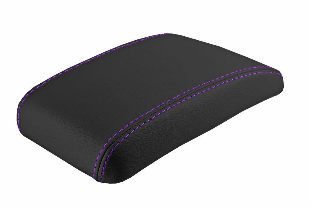 Console Lid Pull Over Cover Leather for Subaru Impreza (2000–2007) Purple Stitch