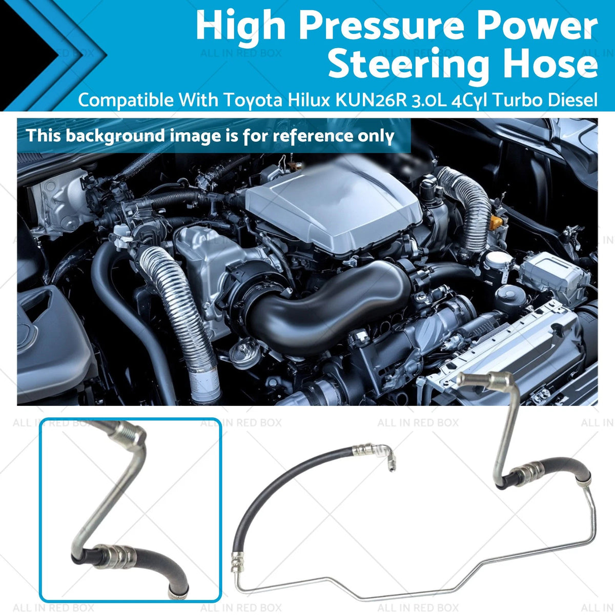 High Pressure Power Steering Hose for Toyota Hilux KUN26R (2005–2015)