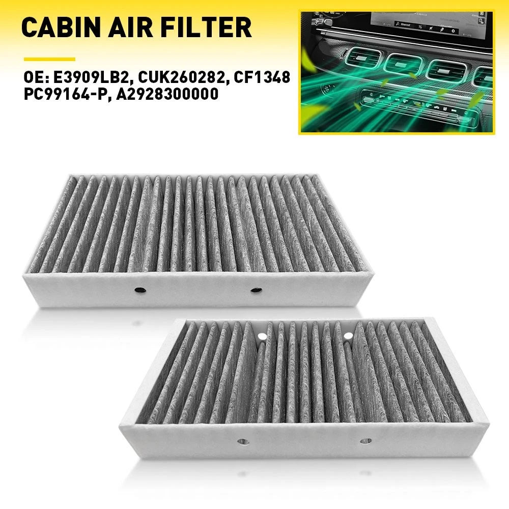 2X Activated Carbon Cabin Air Filter for Mercedes-Benz GLS450 (2019) EB