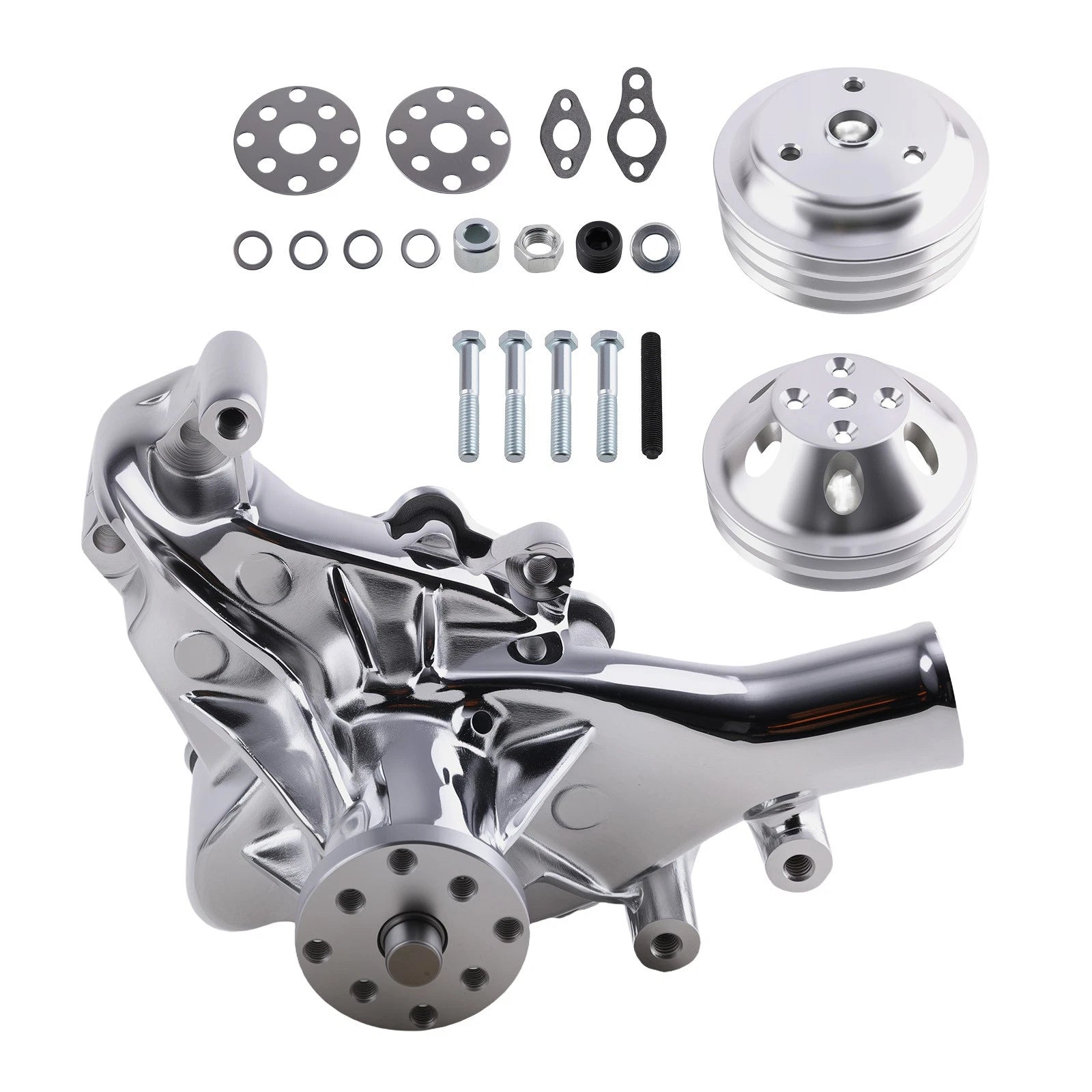 Aluminum Water Pump Kit for Chevrolet SB 265-400 (Chrome Finish)