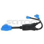 RV Power Cord Adapter Y Split 50 Amp Female to 30 Amp & 15 Amp Male