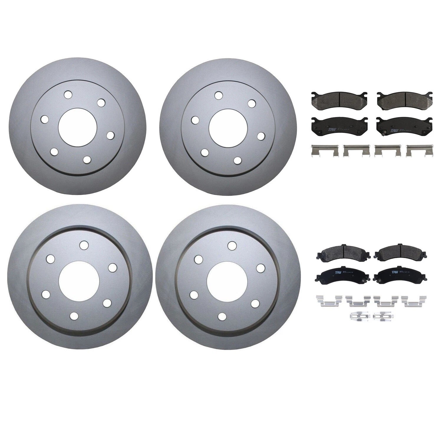 Front Rear Brake Kit Rotors TRW Pro Metallic Pads for Cadillac Chevrolet GMC (V8)