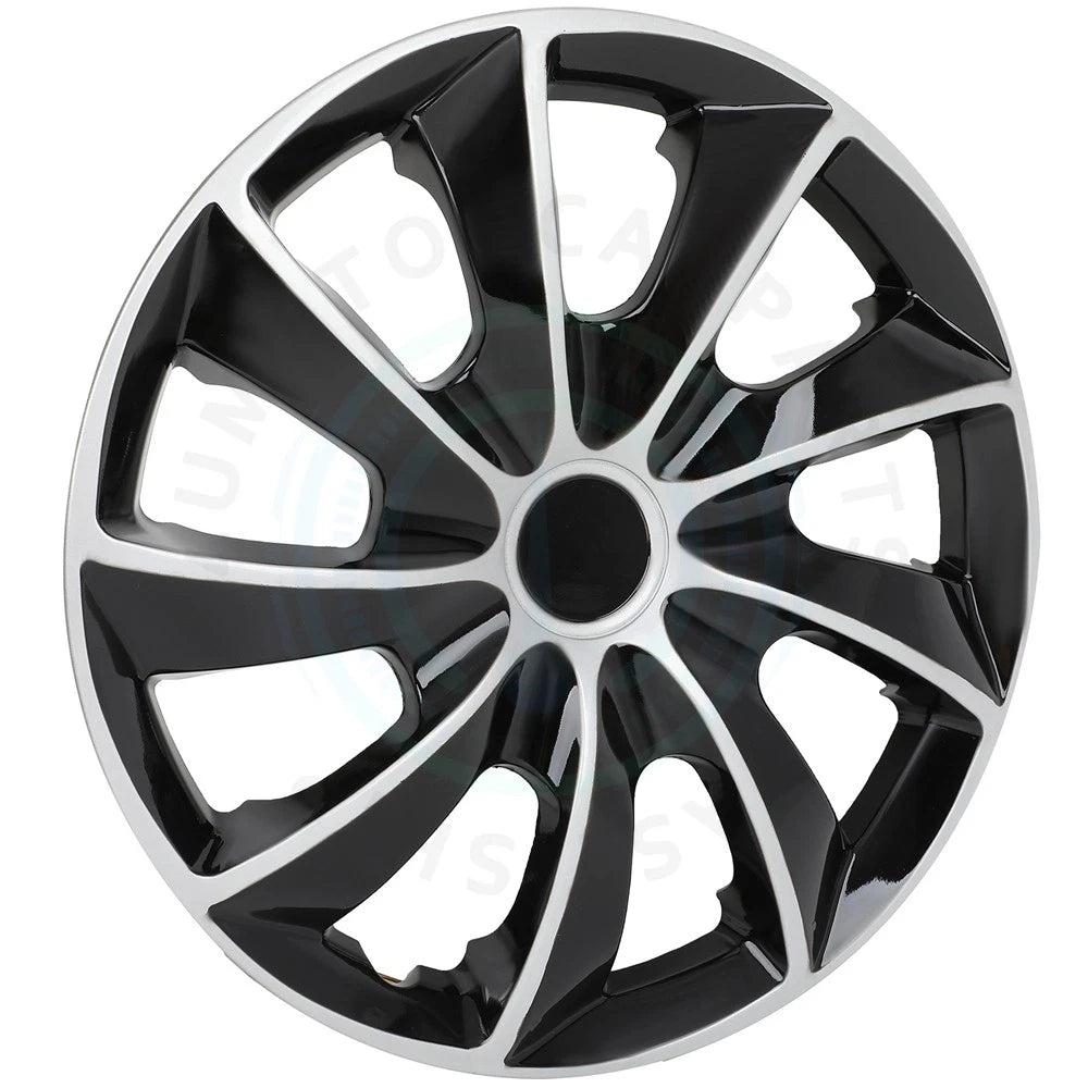 Set of 4 Black Universal Hub Caps for R15 Tire & Steel Rim