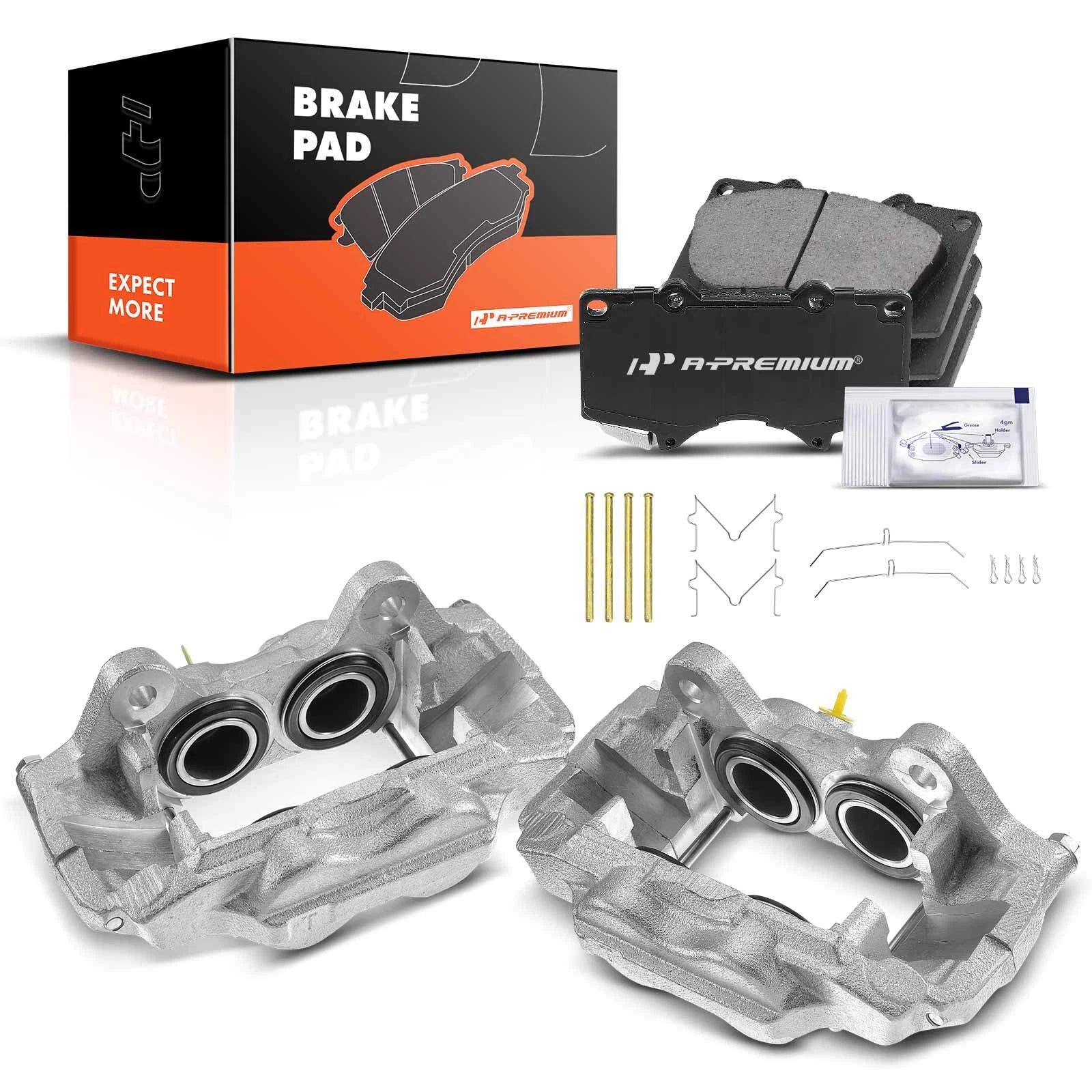 Ceramic Brake Pads and Brake Caliper Front for Toyota Sequoia 2018–2024