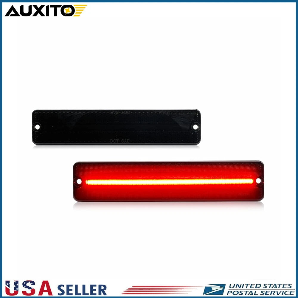 2X Smoke LED Rear Red Side Marker Light for Jeep CJ (1975–1986)