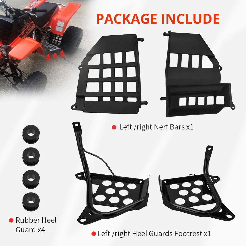 Black Heel Guards Footrest for Yamaha Banshee 350 (1987–2006) Left + Right