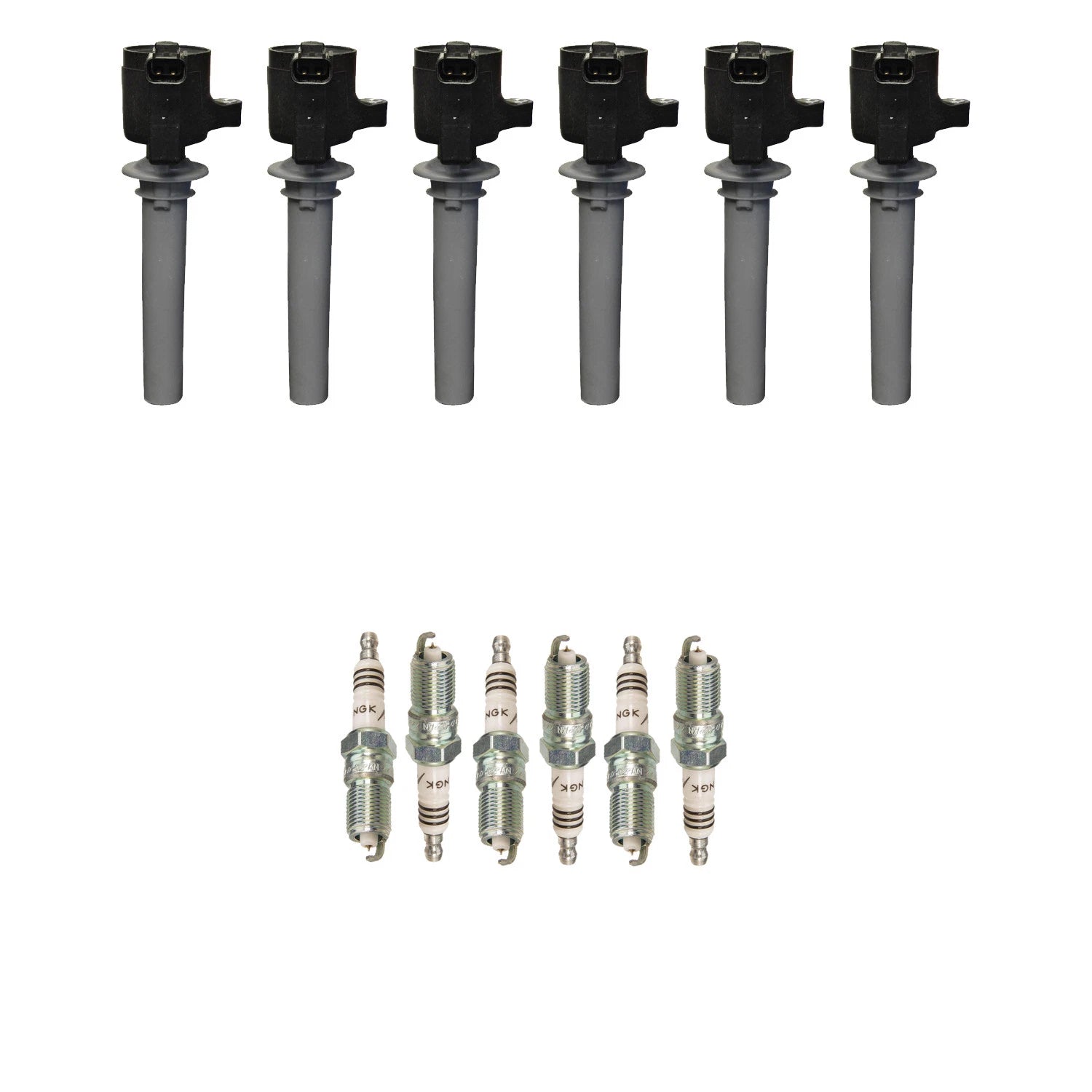 Set of 6 NGK Ignition Coils & Iridium Spark Plugs for Ford Escape Taurus MPV Sable (3.0 V6)
