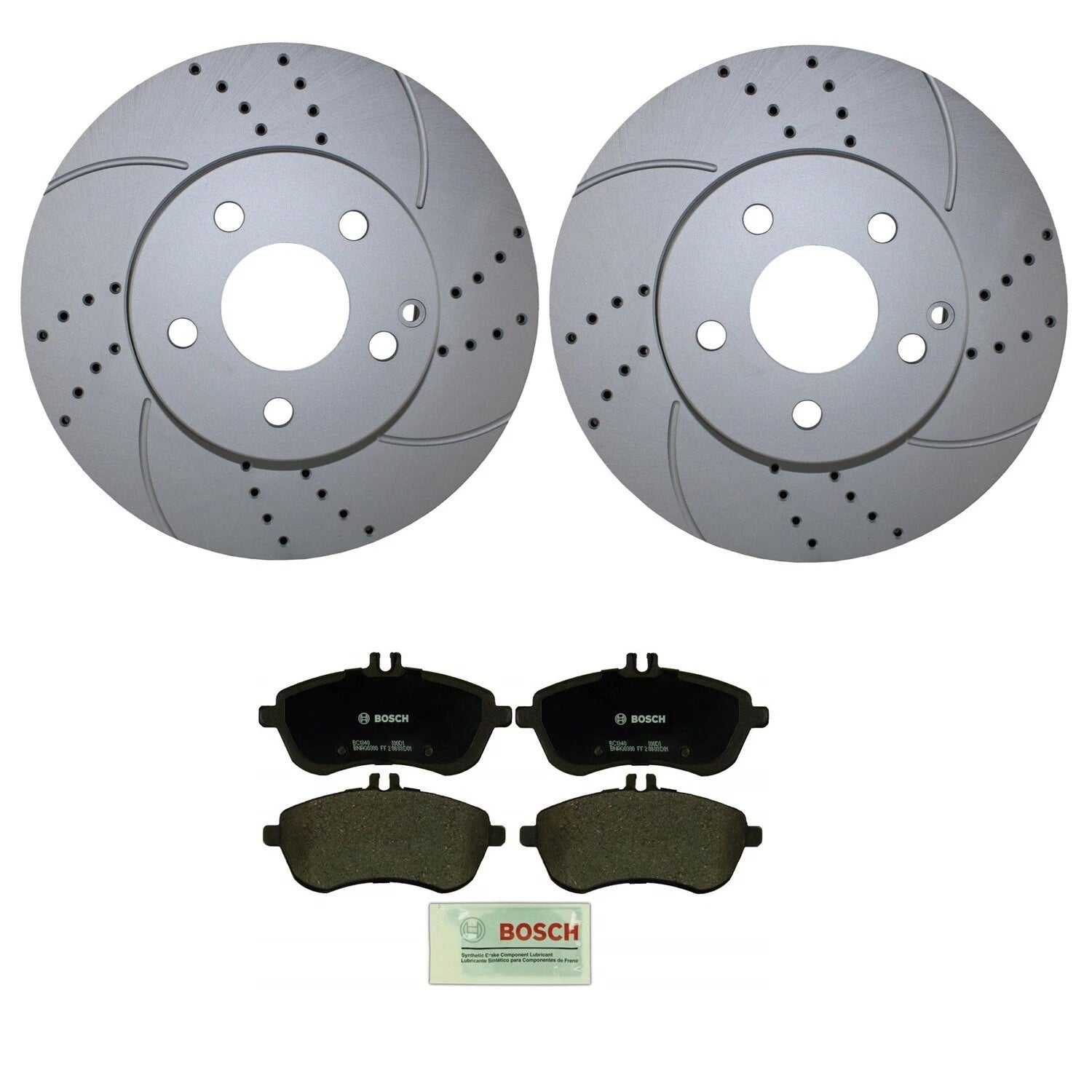 Front Brake Kit 295mm Drilled Rotors & Bosch Pads for MB W204 C204 R172 (2007–2015)