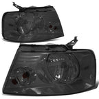 Smoked Headlight + Clear Lens Corner + LED Fog Light Set for Ford F150 (2004–2008)