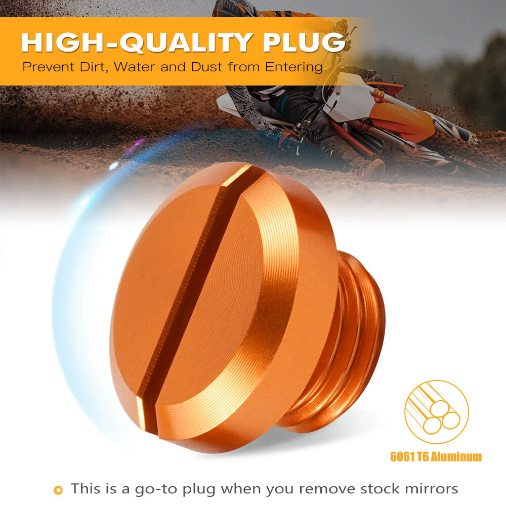 3PCS M10X1.25 CNC Aluminum Mirror Hole Plug for Kawasaki KX65 KX85 KX125 KX250