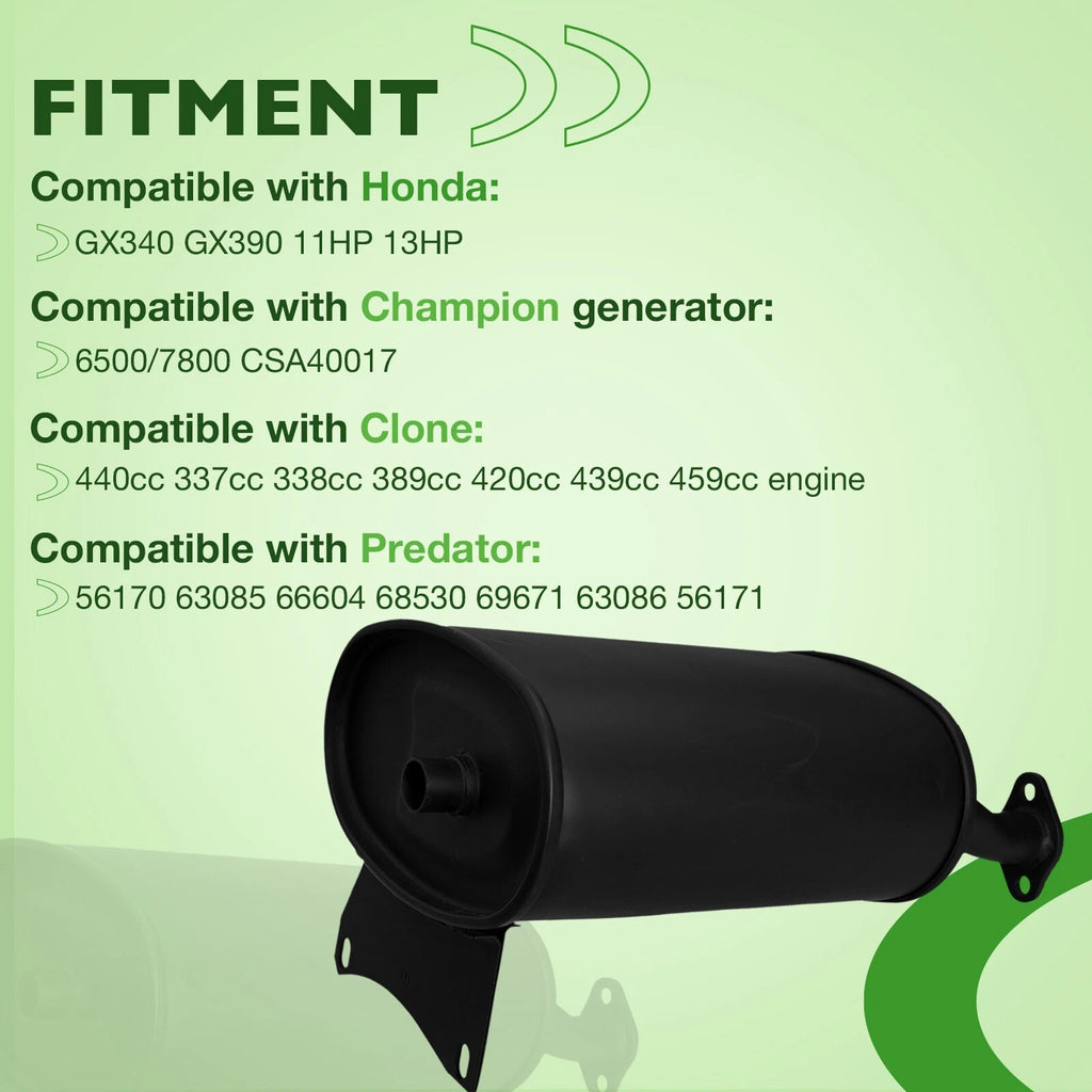Muffler for Honda GX340 GX390 Clone 420-459cc (2000-2023)