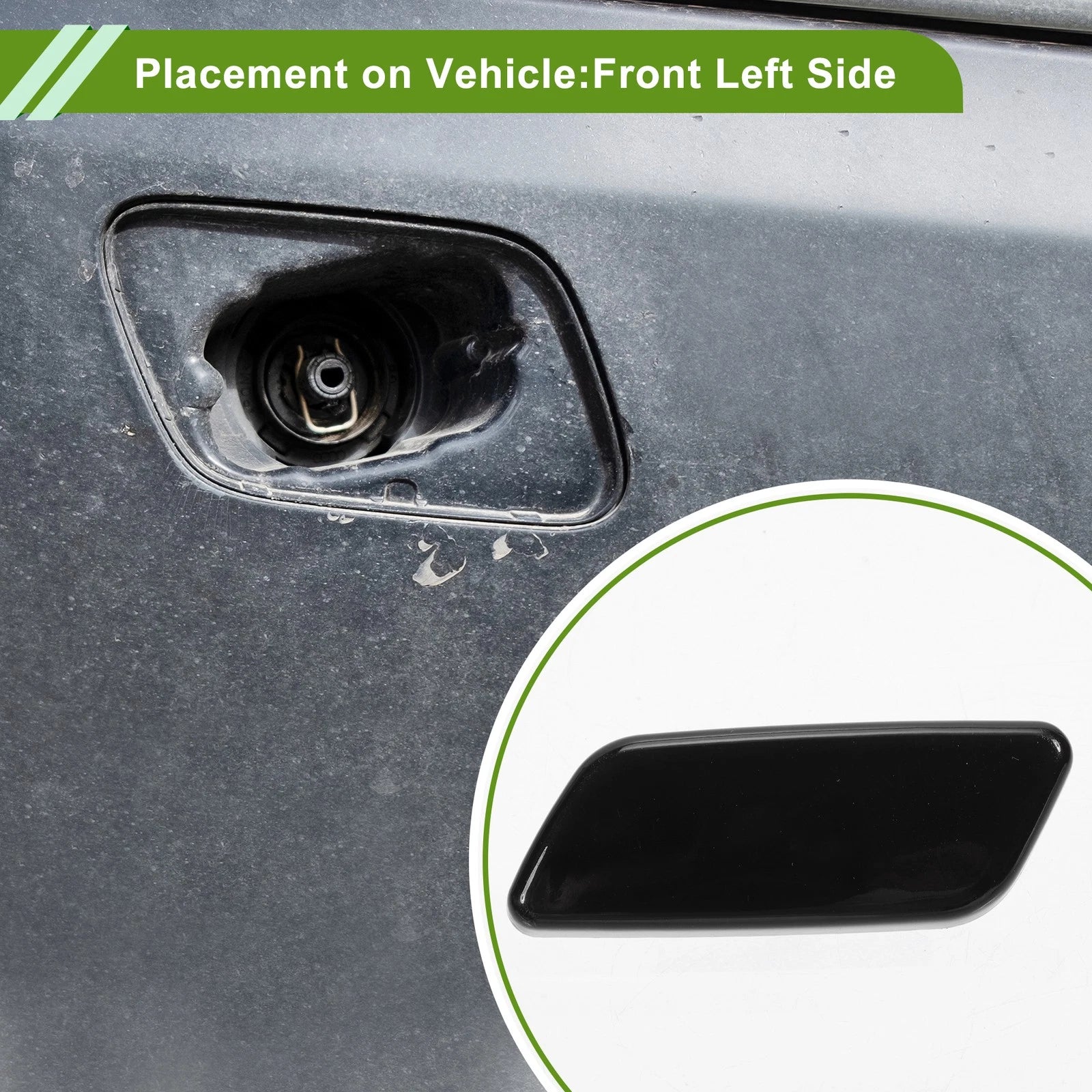 Front Left Washer Nozzle Cover Cap for Toyota Prado (2012–2015) 8504560090 Black