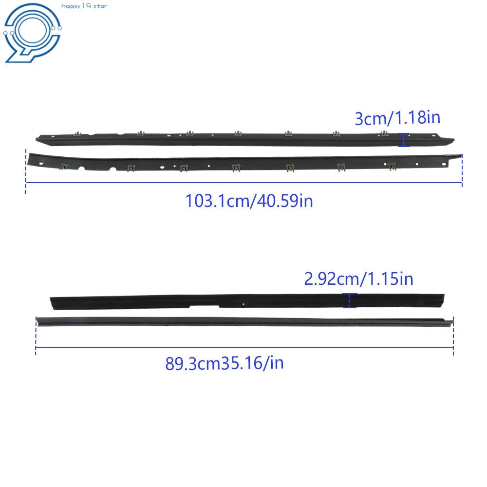Set of 4 Window Sweep Weatherstrip Felt Seals for Chevrolet Corvette (1984–1989)