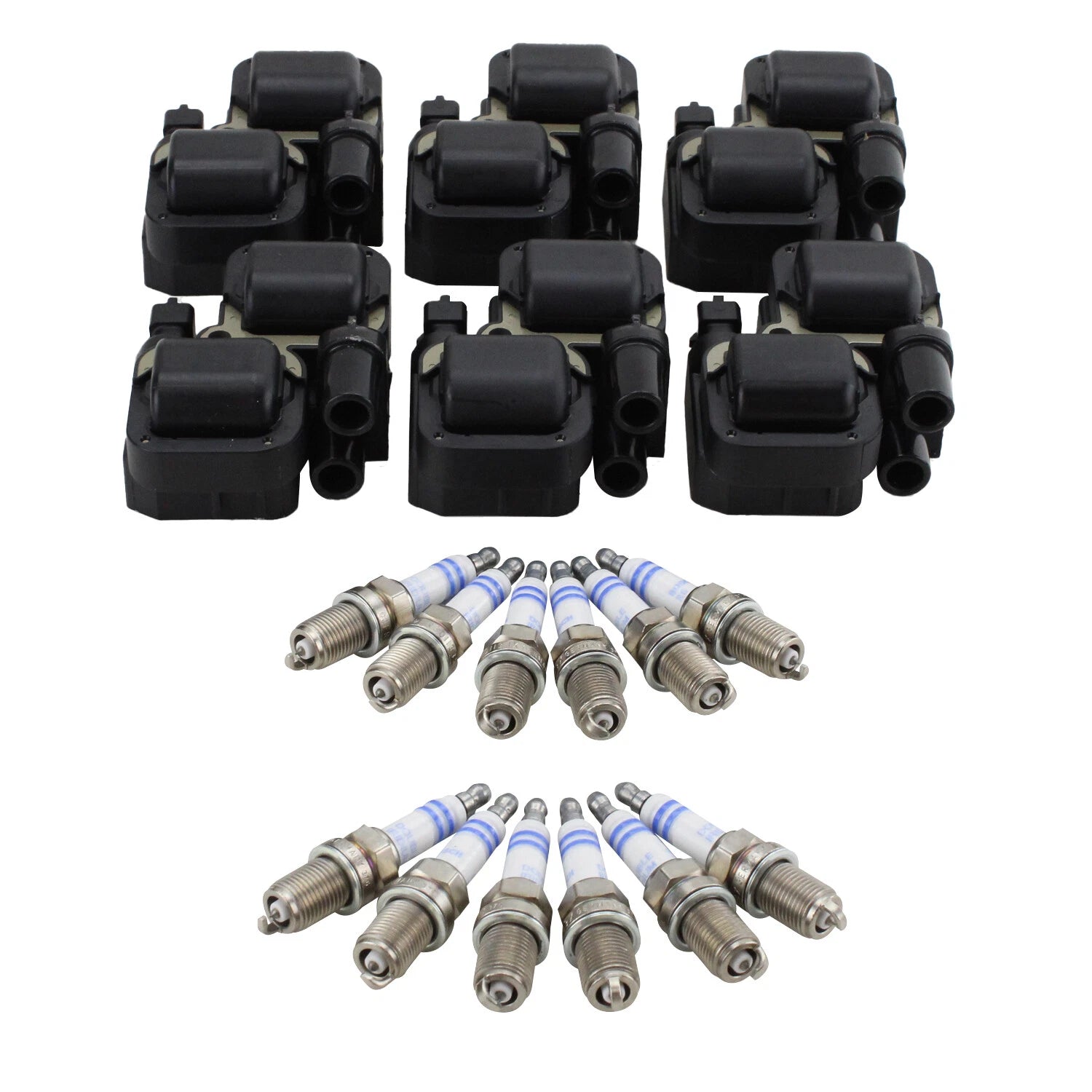 Set of 6 Ignition Coils & 12 Iridium Spark Plugs for V6 (2.6–3.7)