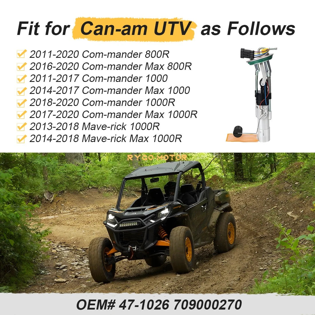 Fuel Pump Assembly for Can-Am Commander Maverick 800 1000 (2012–2020) 709000759