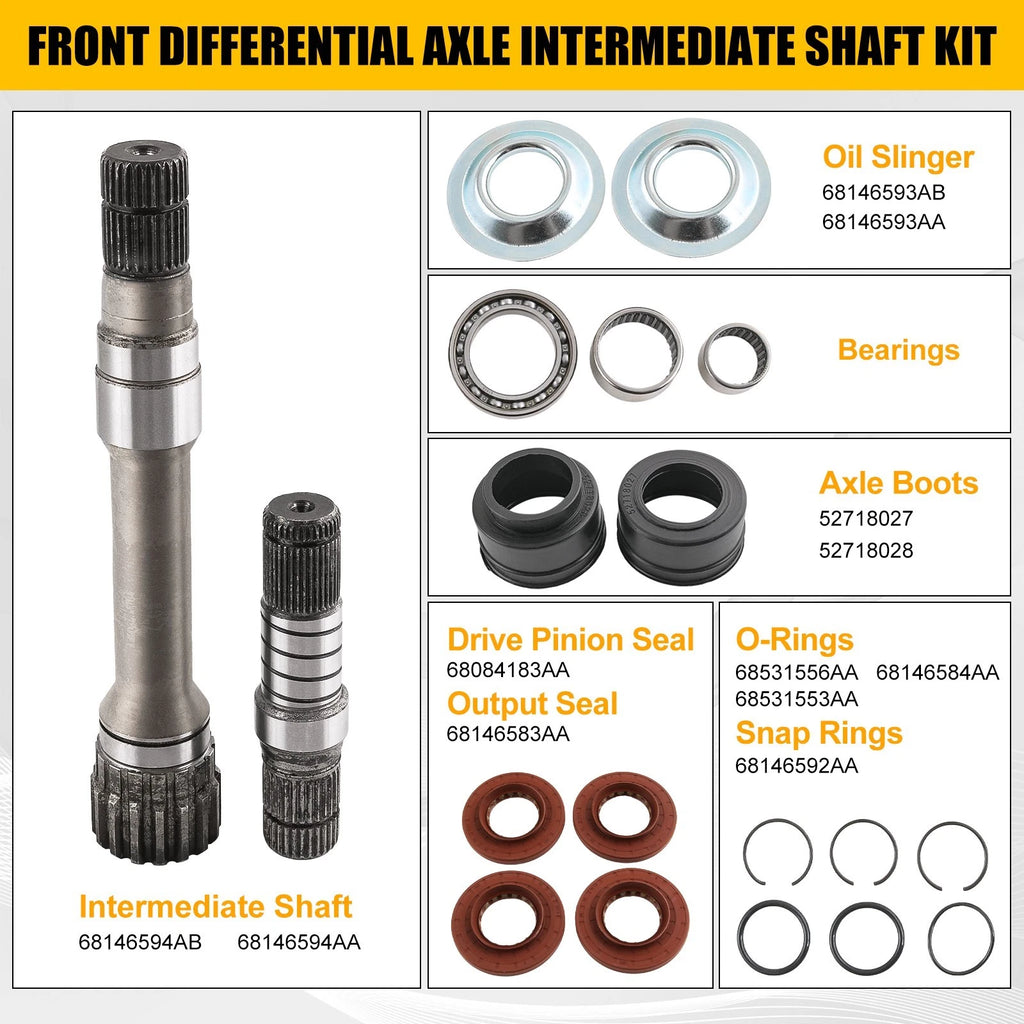 19-Piece Front Differential Axle Intermediate Shaft Kit for Ram 1500 (2012-2022)