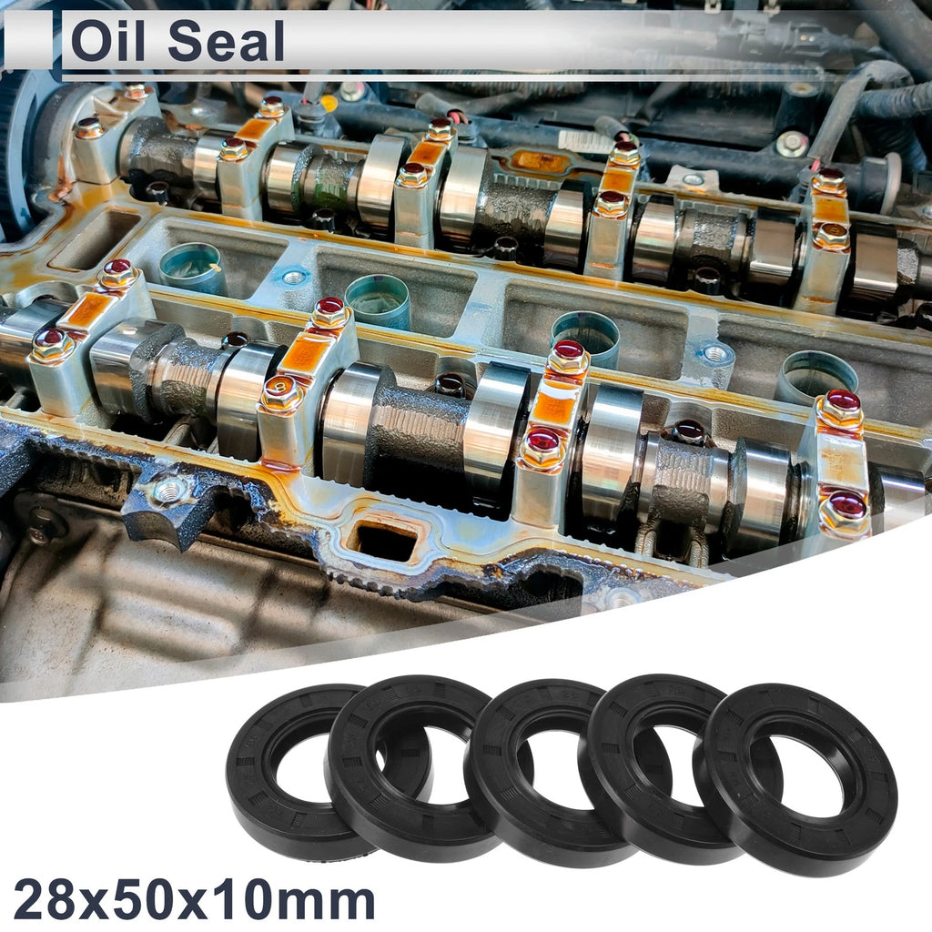 Set of 5 Oil Seal Rotary Shaft Seal TC Ring Nitrile Rubber 28x50x10mm